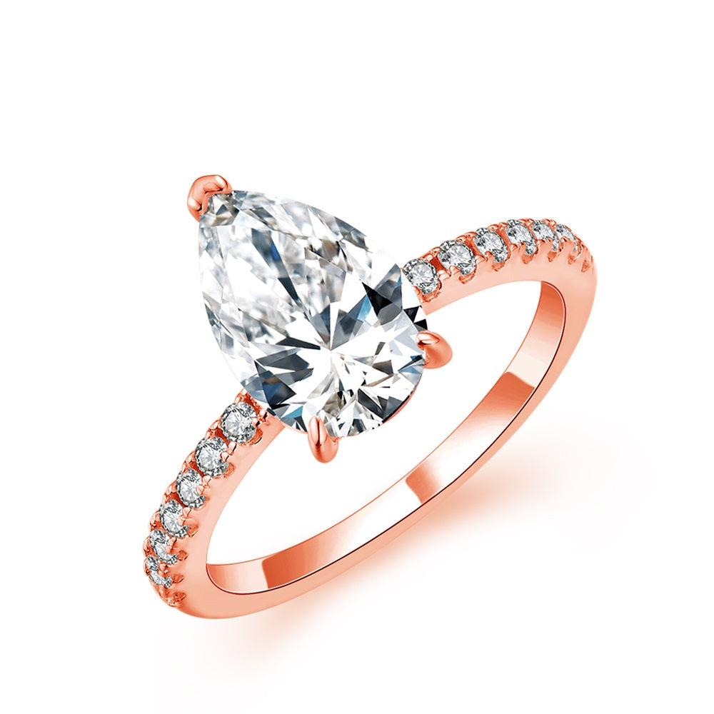 "Drop Eternity" Ring Moissanite Diamond