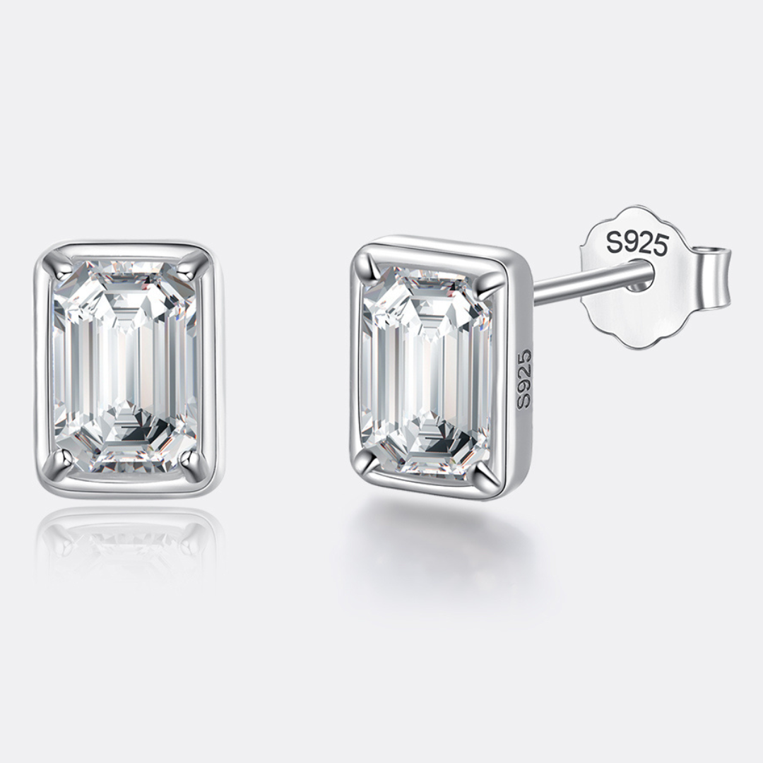 "Emerald" Moissanite Diamond Earrings