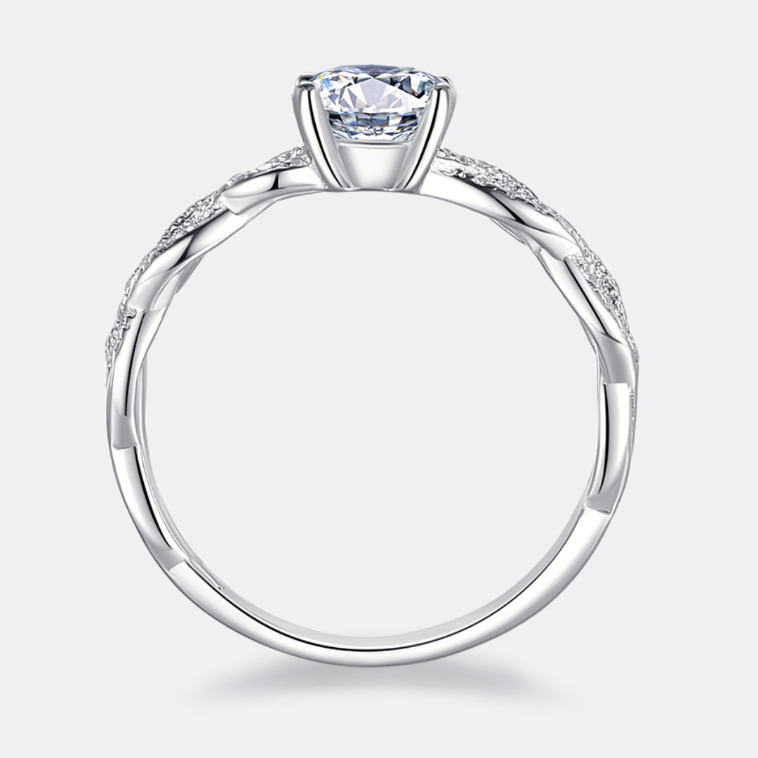 Braided Moissanite Diamond Ring
