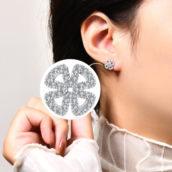 "Clover" Earrings Moissanite Diamond