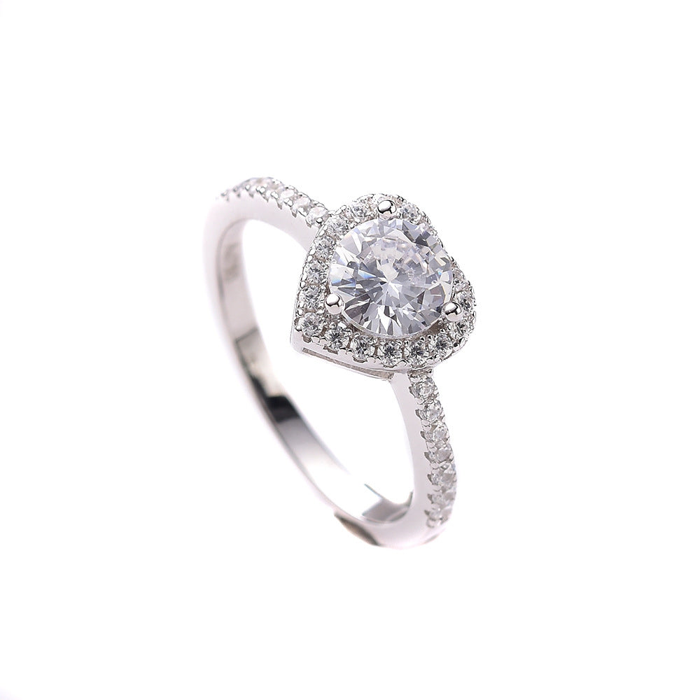"Halo Heart" 1 Carat Moissanite Diamond Ring