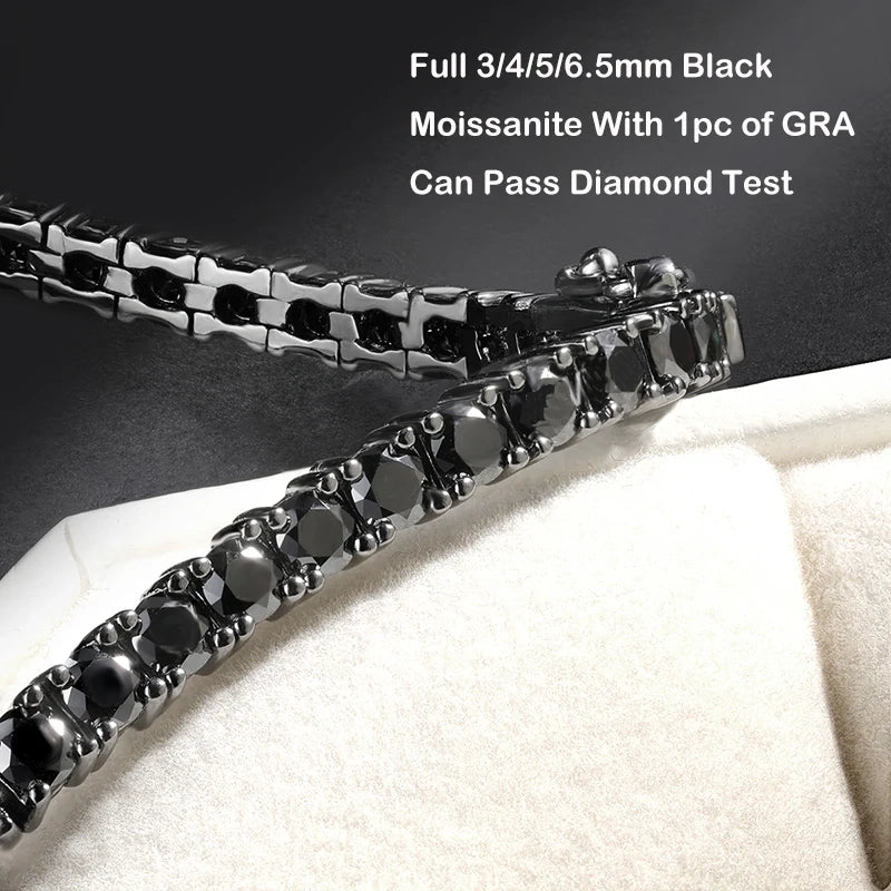 "Tennis Black" Moissanite Diamonds Bracelet