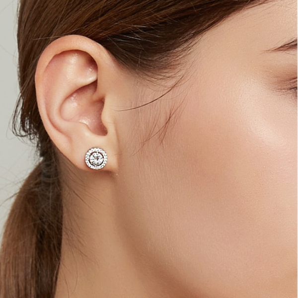 "Halo" Earrings Moissanite Diamond