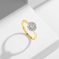 "Gold Halo" Round Brilliant Moissanite Diamond Ring