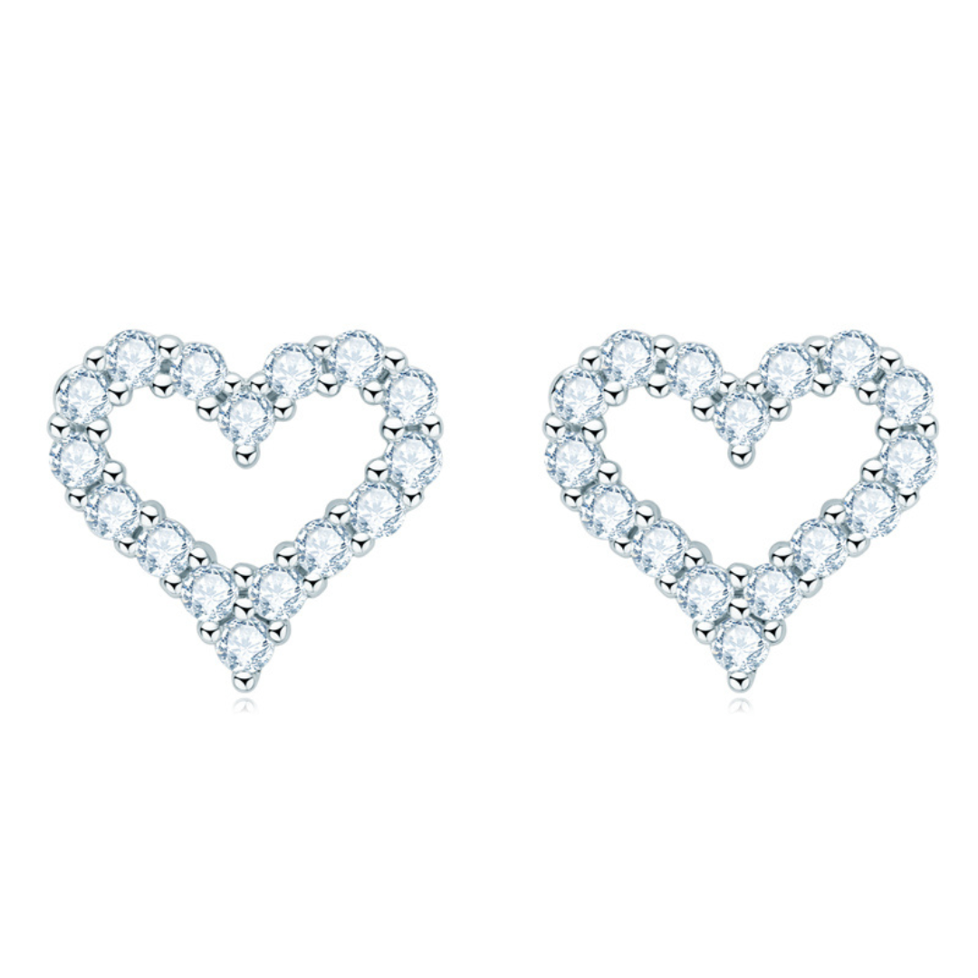 "Hearty" Moissanite Diamonds Earrings