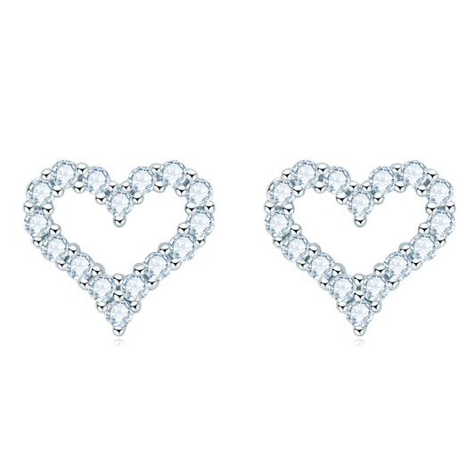 "Hearty" Moissanite Diamonds Earrings