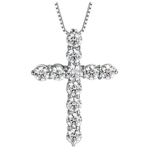 "Cross" Moissanite Diamonds Necklace