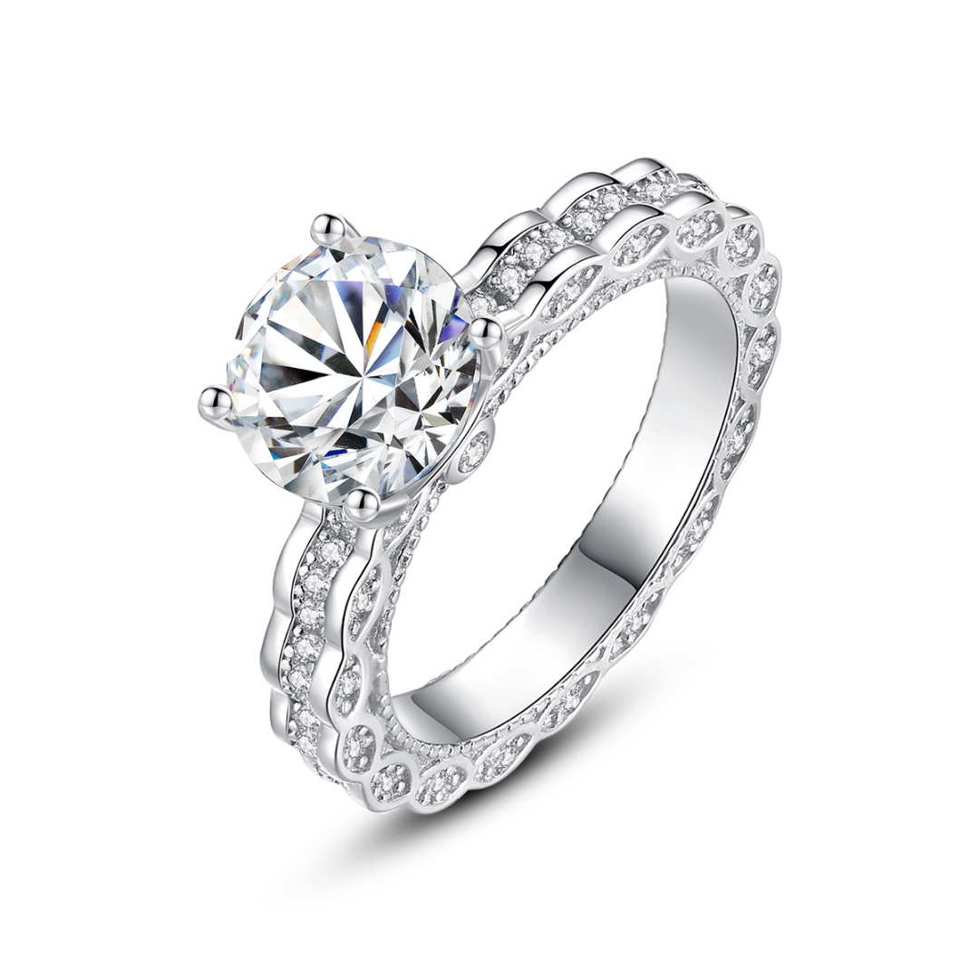 "Couture" 2 Carat Moissanite Diamond Ring