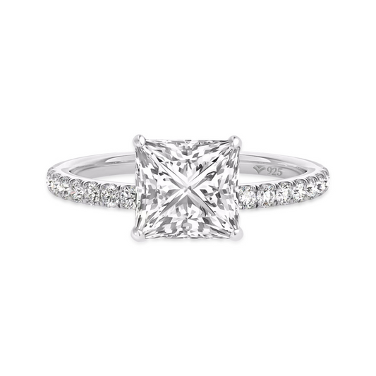3 Carat Princess Moissanite Diamond Ring