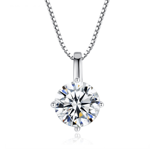 1 Carat Round Brilliant Moissanite Diamond Necklace