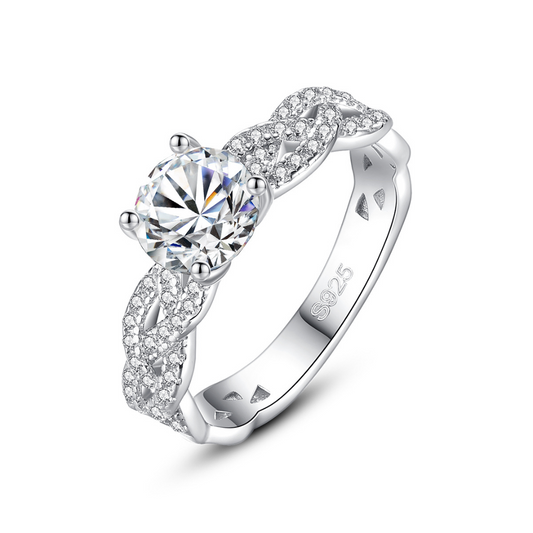 Braided Moissanite Diamond Ring