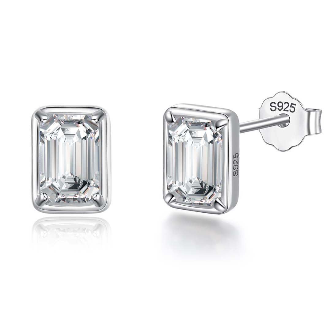 "Emerald" Moissanite Diamond Earrings