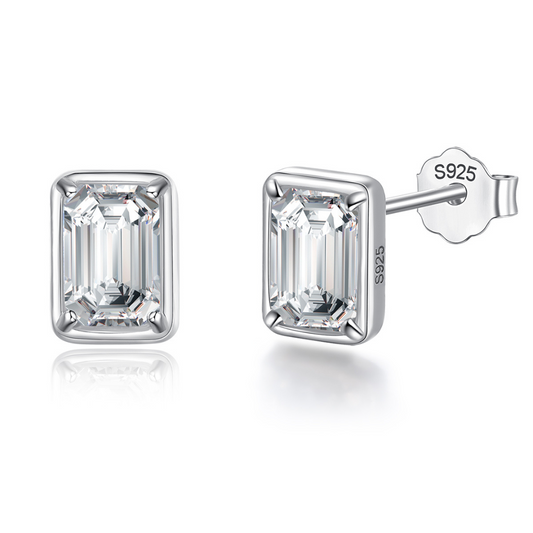 "Emerald" Moissanite Diamond Earrings