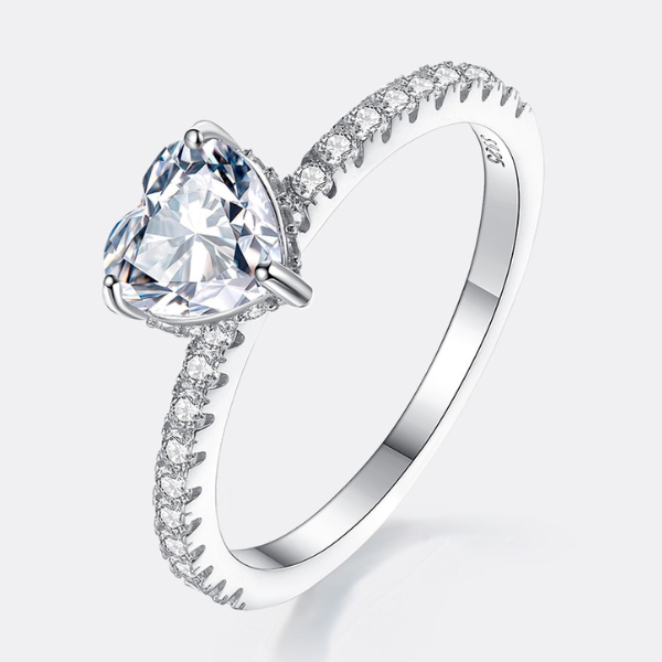 "Heart" 1 Carat Moissanite Diamond Ring