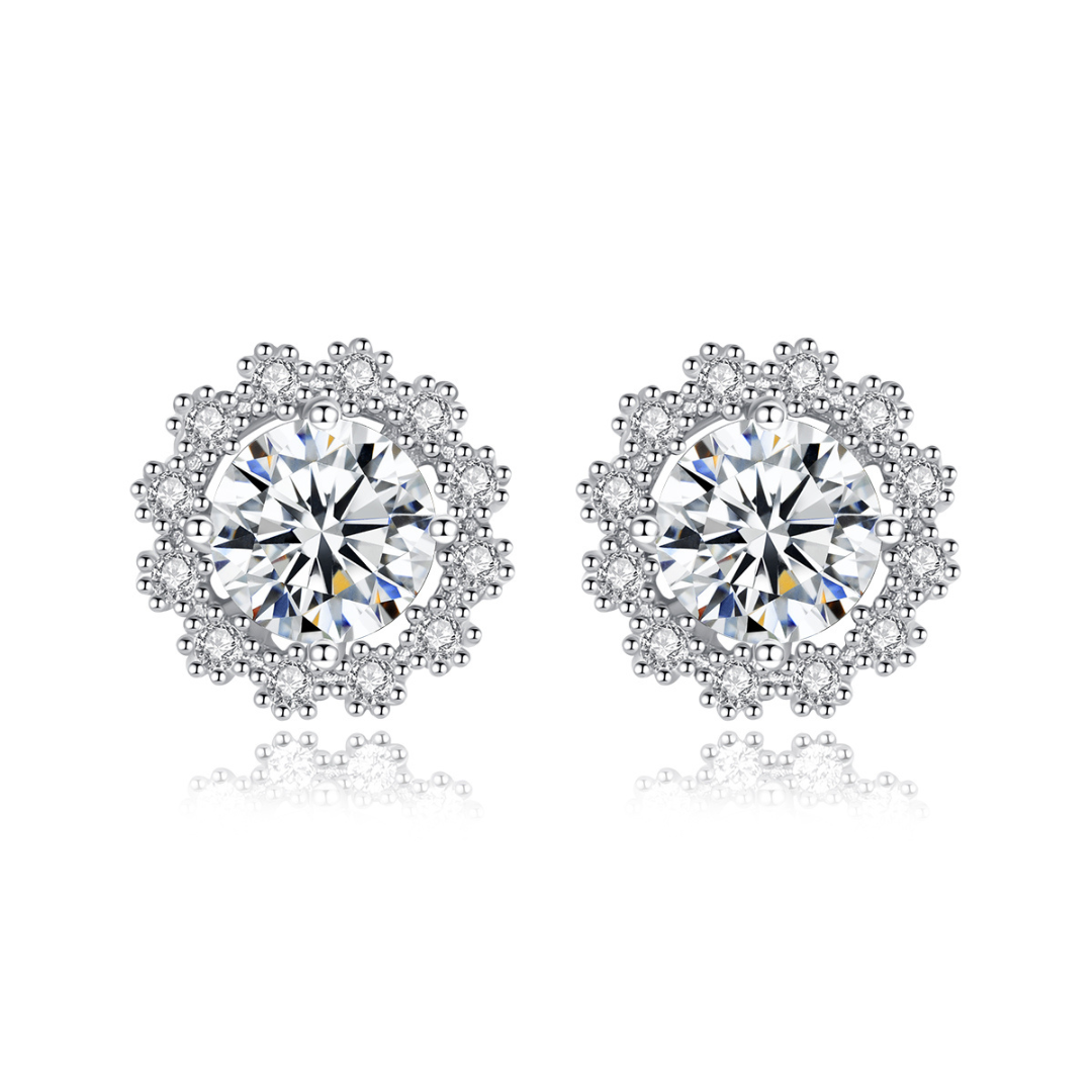 "Flower" Moissanite Diamond Earrings