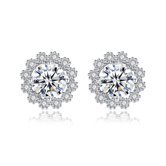 "Flower" Moissanite Diamond Earrings