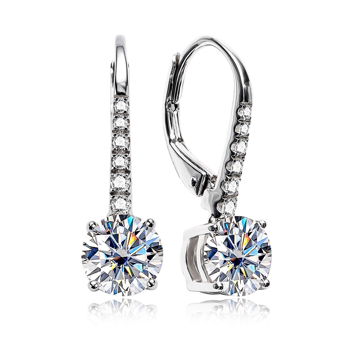 "Round Drop" Earrings Moissanite Diamond