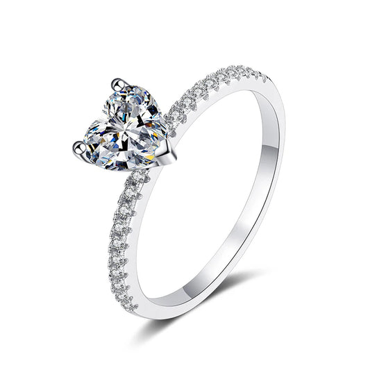 "Heart" 1 Carat Moissanite Diamond Ring