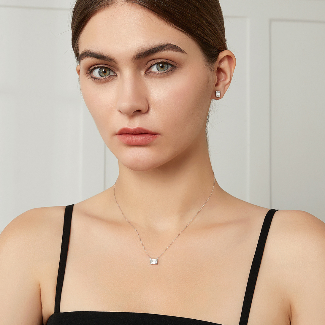 "Baguette" Moissanite Diamond Necklace