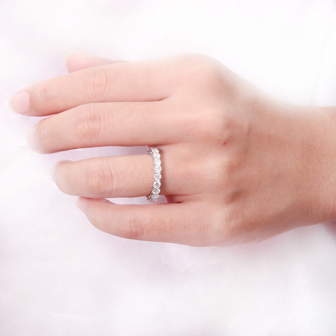 "Eternity LUX" Solid Silver or Yellow Gold 3 mm Band Ring