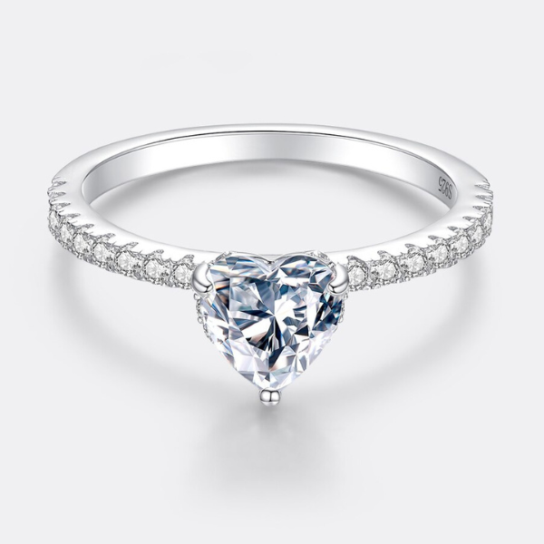 "Heart" 1 Carat Moissanite Diamond Ring