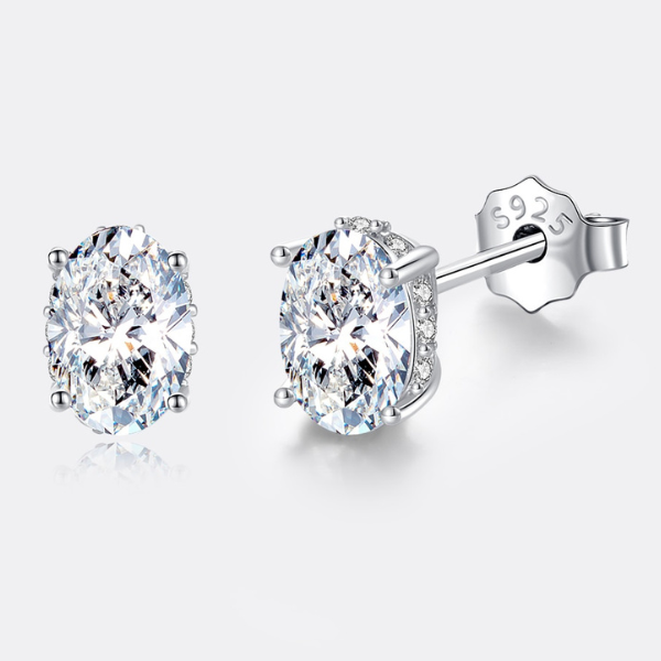 "Oval Cut" Moissanite Diamond Earrings