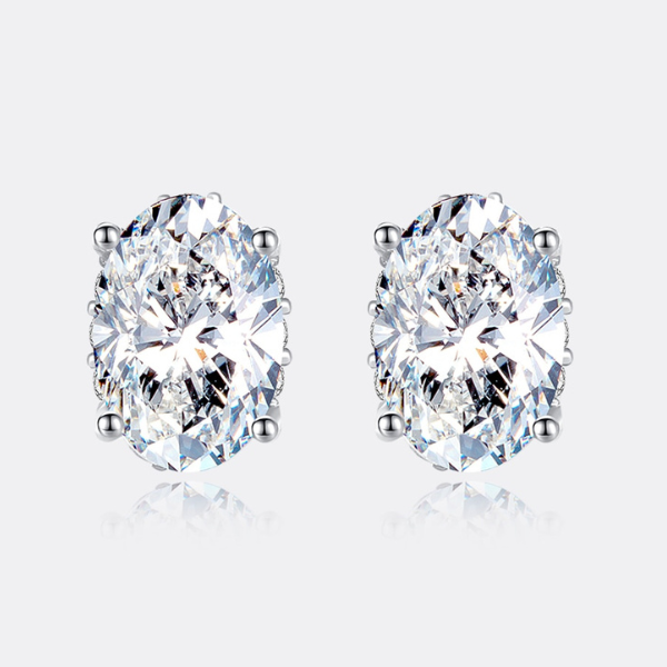 "Oval Cut" Moissanite Diamond Earrings