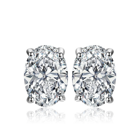 "Oval Cut" Moissanite Diamond Earrings