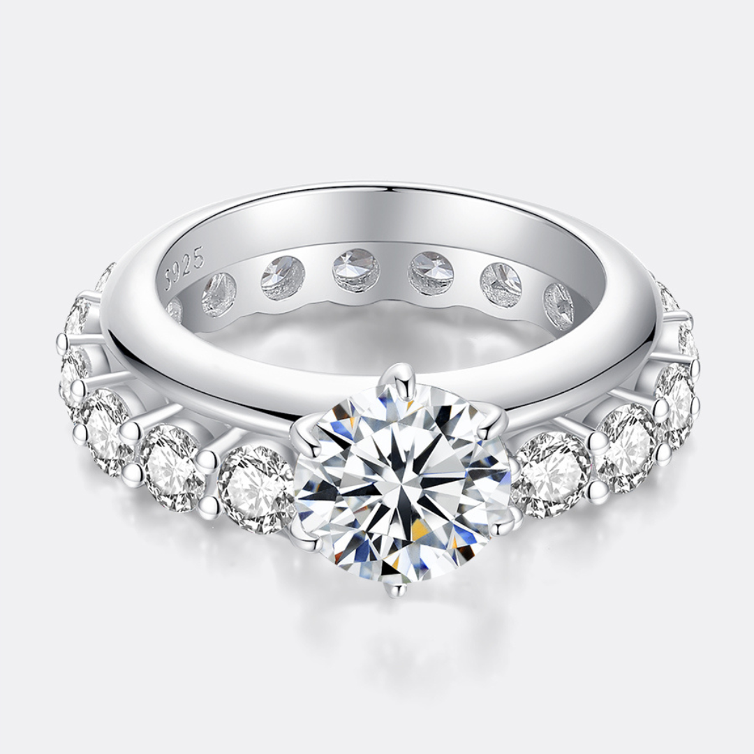 "2 Carat Ring Set" Moissanite Diamond Band Ring