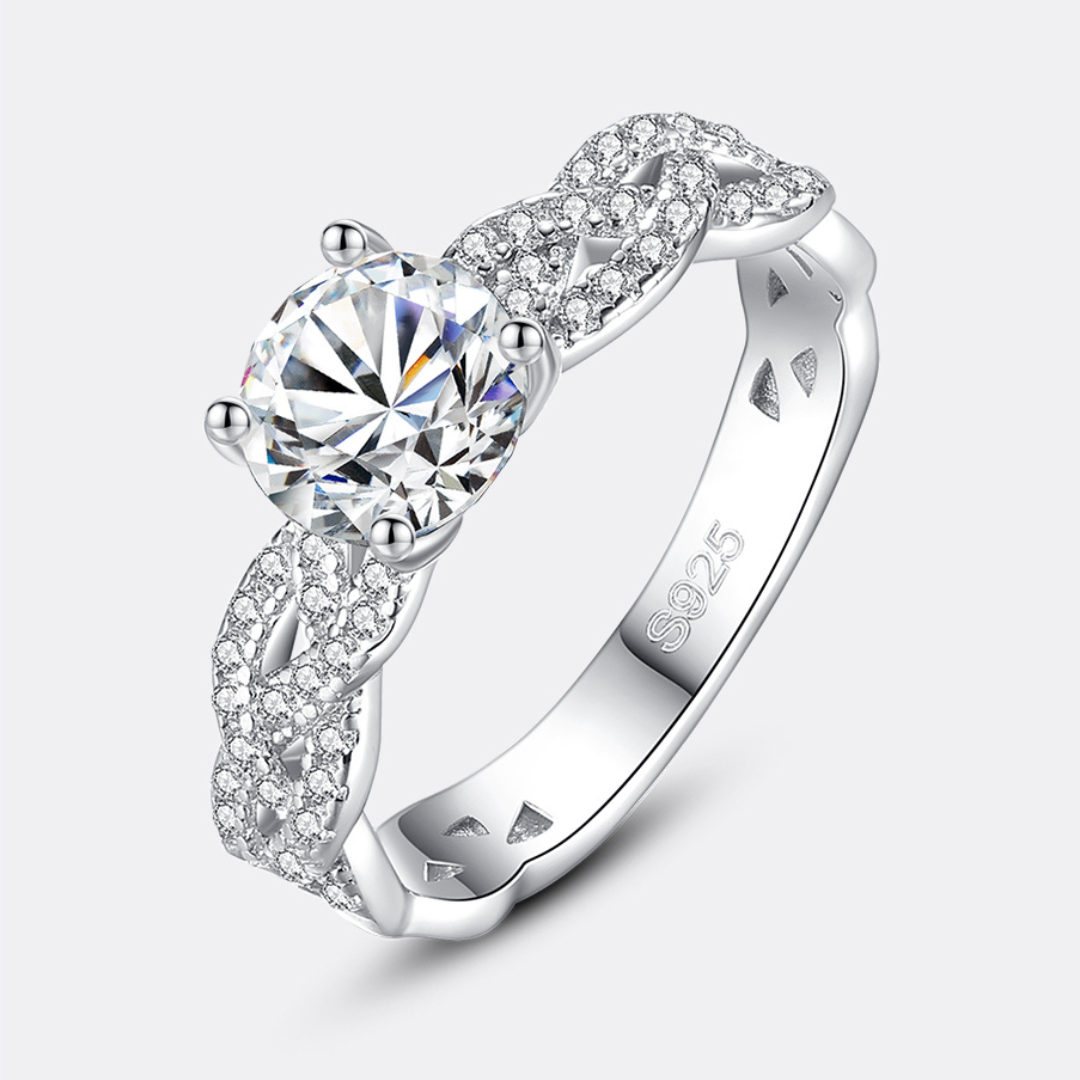 Braided Moissanite Diamond Ring