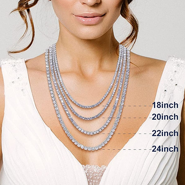 "Tennis" Moissanite Diamonds Necklace