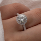 "Halo" Round Brilliant Moissanite Diamond Ring
