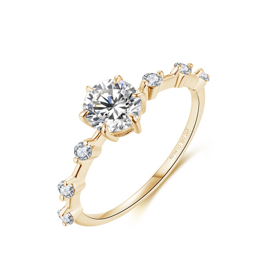 "Crown" 1 Carat Moissanite Diamond Ring