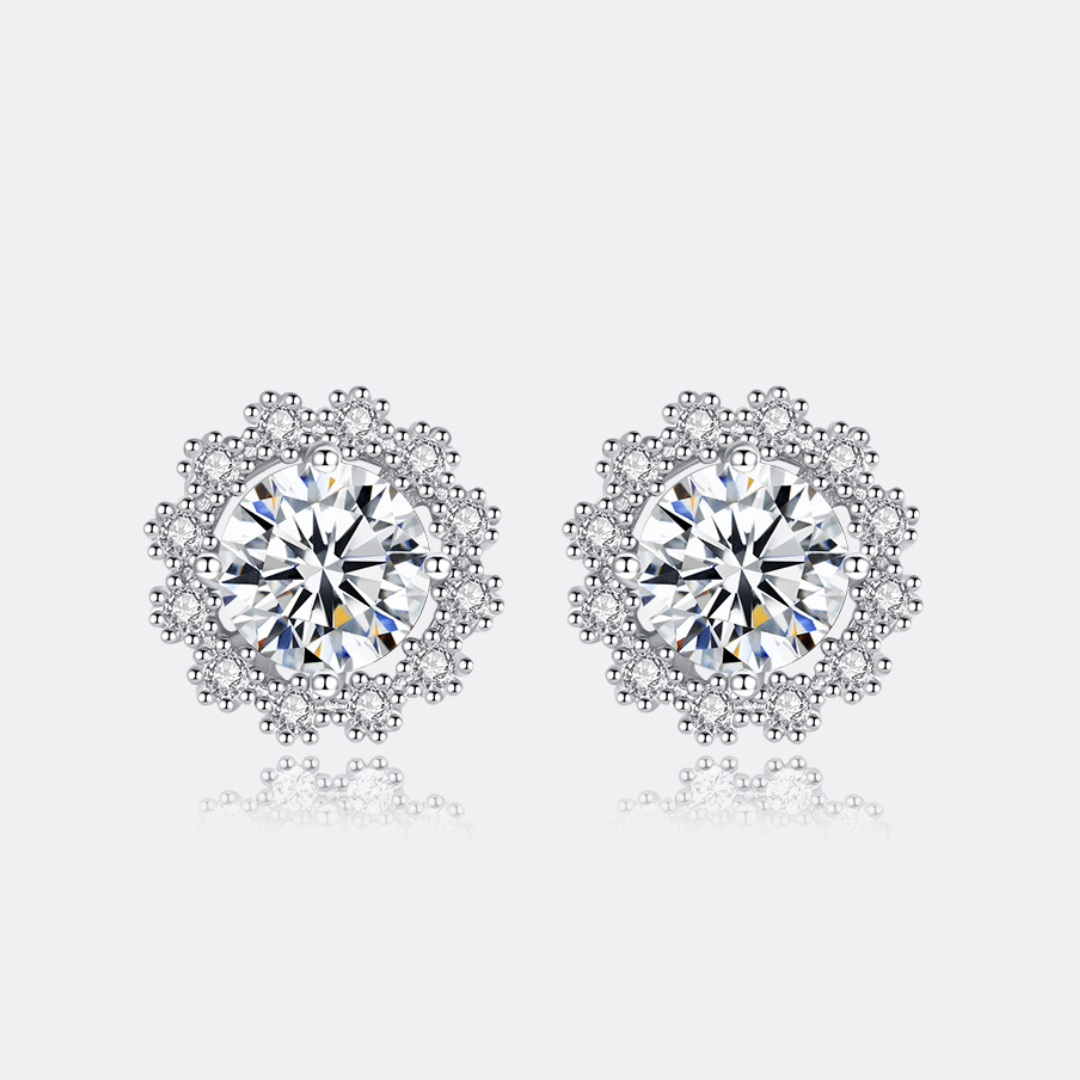"Flower" Moissanite Diamond Earrings