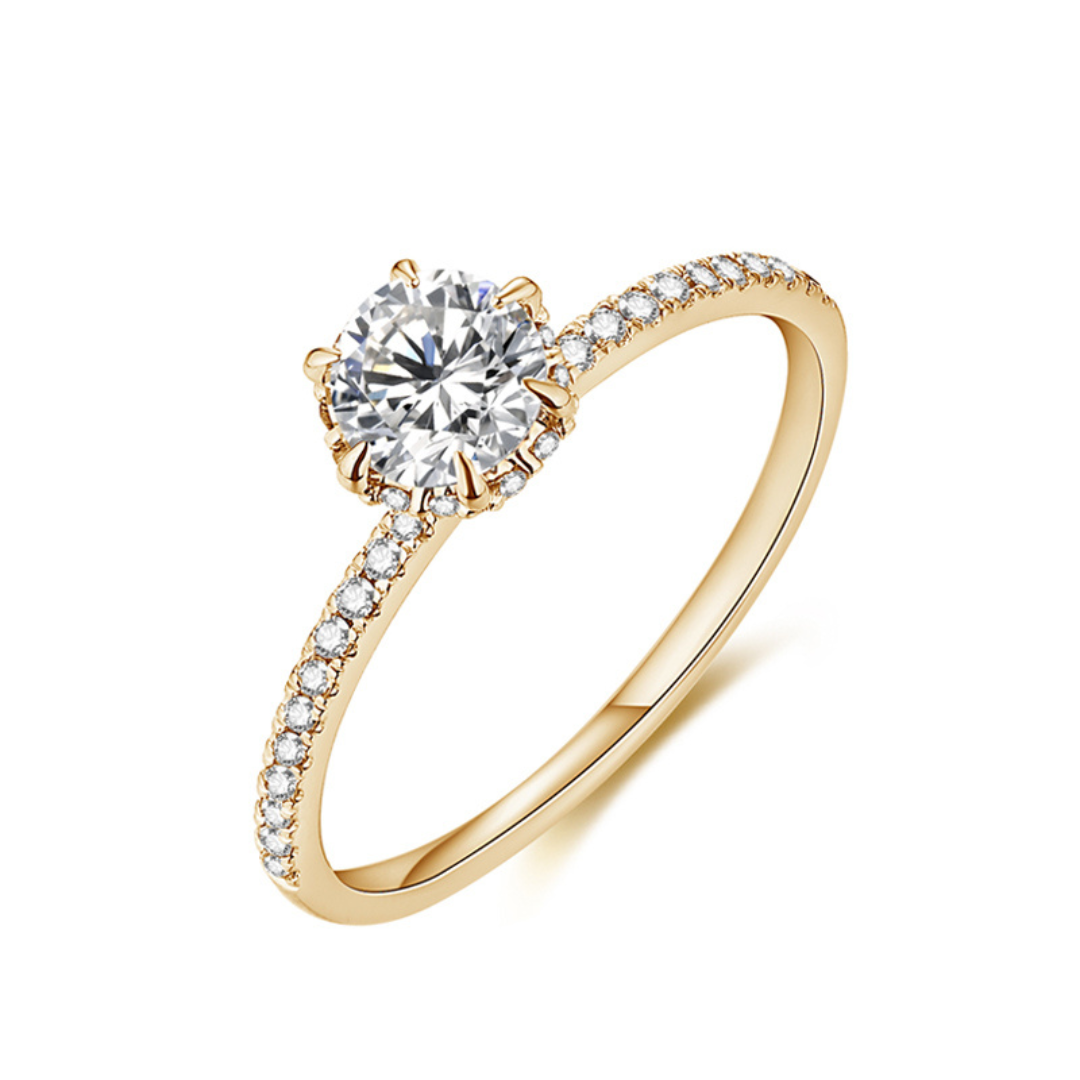 Brilliant 1 Carat Moissanite Diamond Ring