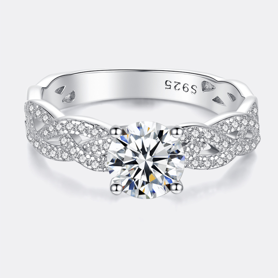 Braided Moissanite Diamond Ring