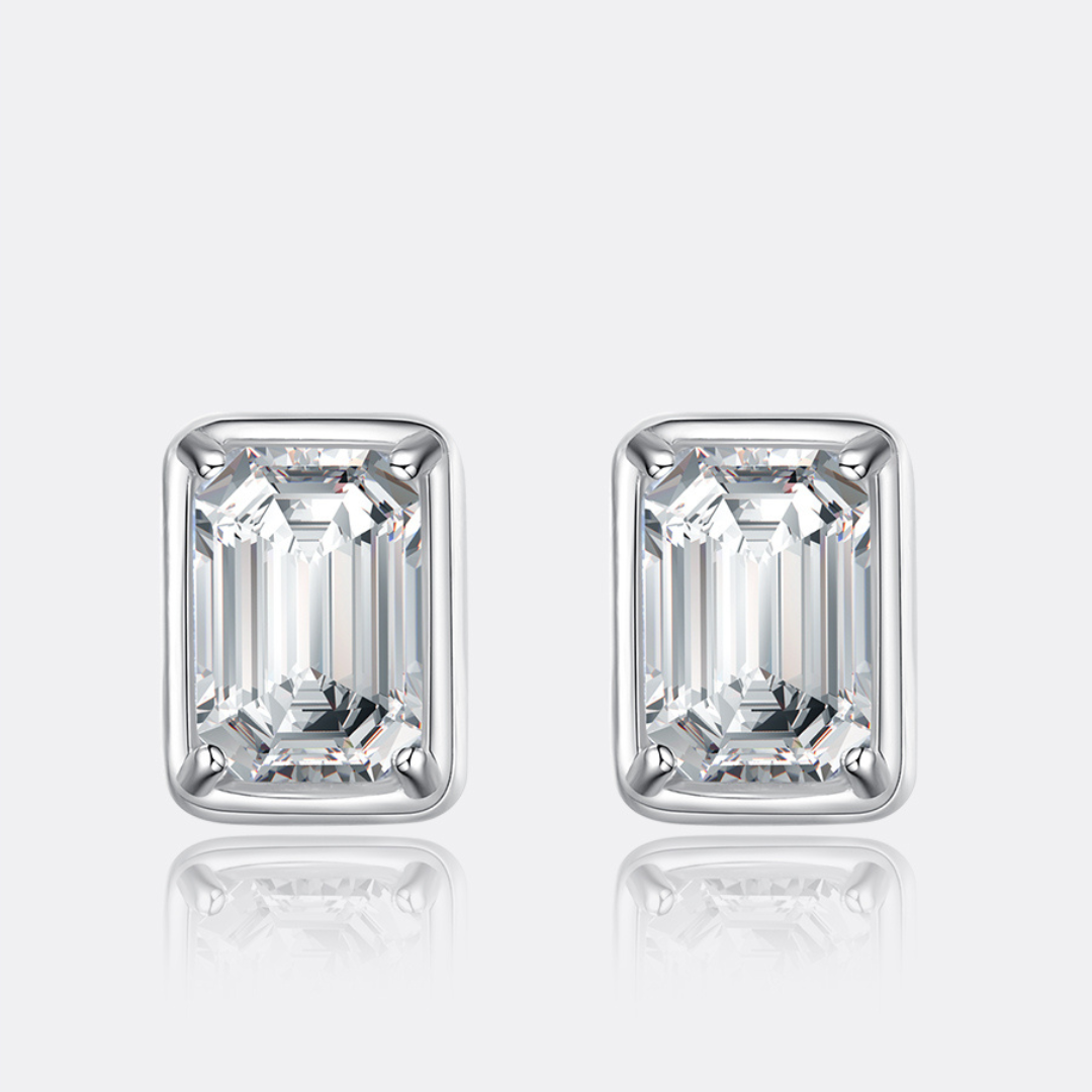 "Emerald" Moissanite Diamond Earrings