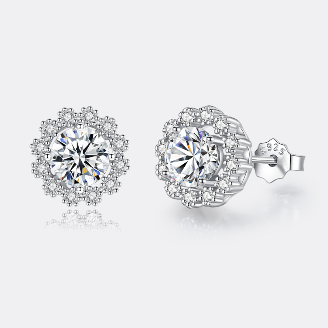 "Flower" Moissanite Diamond Earrings