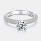 1 Carat Brilliant Crown Moissanite Diamond Ring