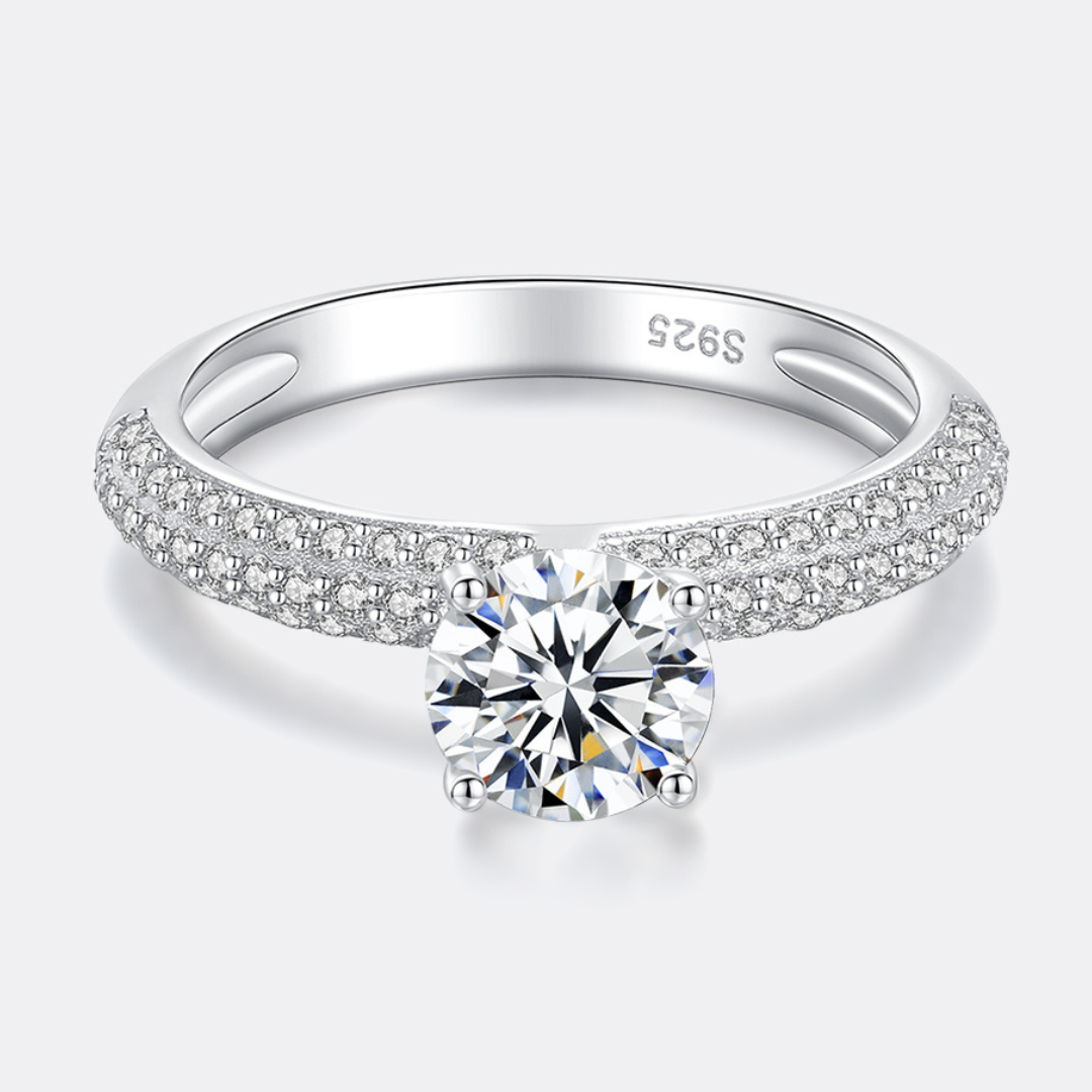1 Carat Brilliant Crown Moissanite Diamond Ring
