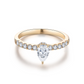 "Gold Pear" 1 Carat Moissanite Diamond Ring