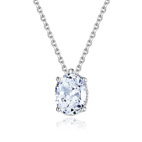 Oval Cut Moissanite Diamond Necklace