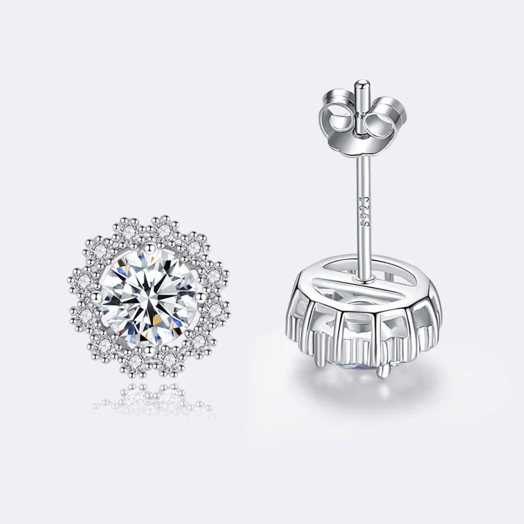 "Flower" Moissanite Diamond Earrings