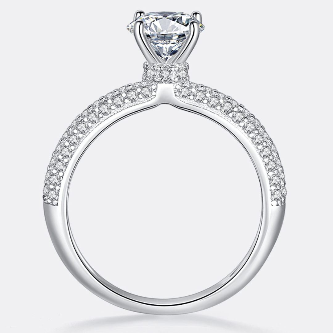 1 Carat Brilliant Crown Moissanite Diamond Ring