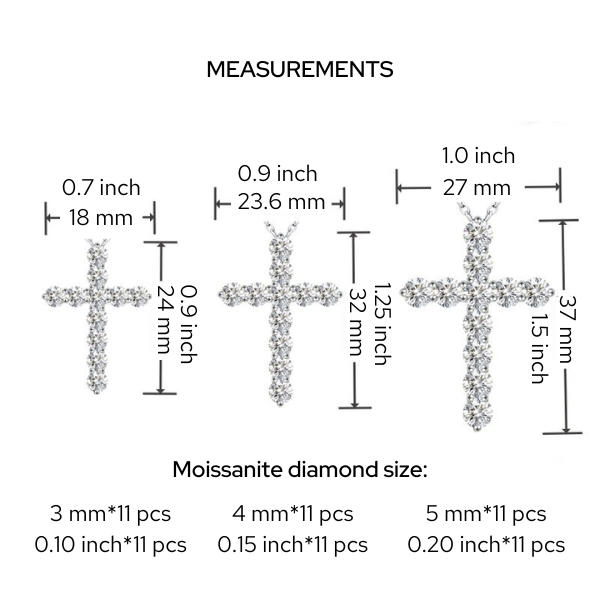 "Cross" Moissanite Diamonds Necklace