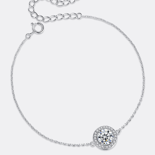 "Halo Elegance" Bracelet Moissanite Diamond