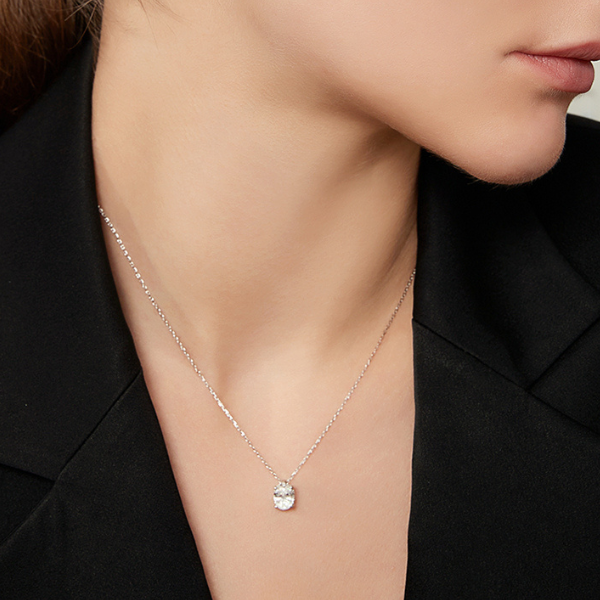 Oval Cut Moissanite Diamond Necklace