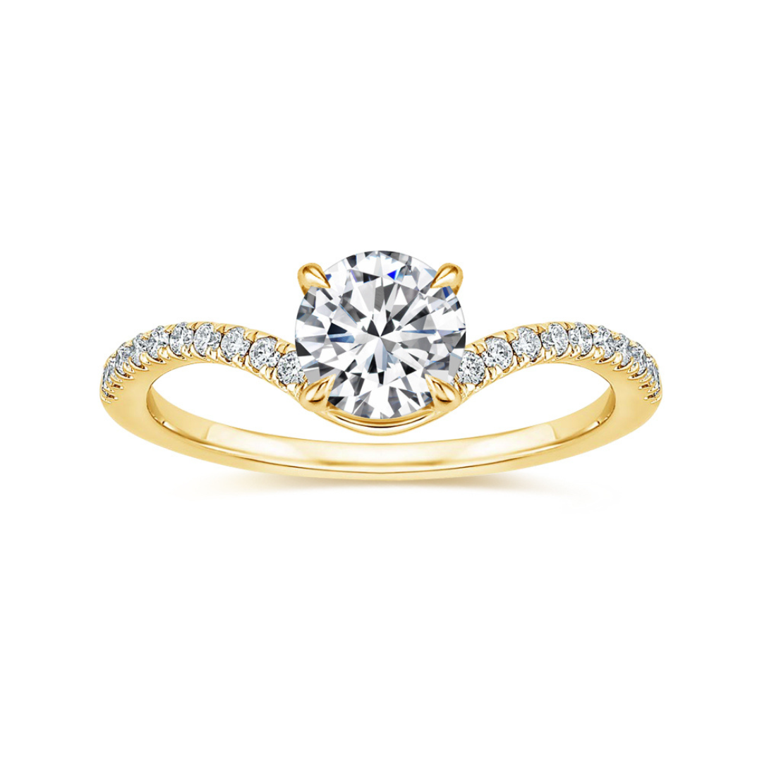 "Brilliant Wave" 3 Carat Moissanite Diamond Ring