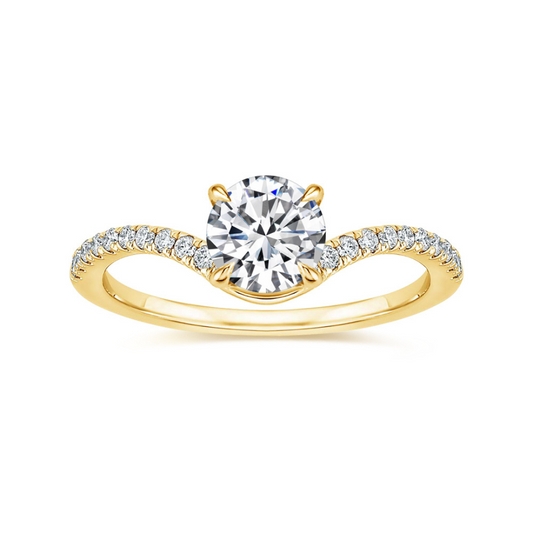 "Brilliant Wave" 3 Carat Moissanite Diamond Ring