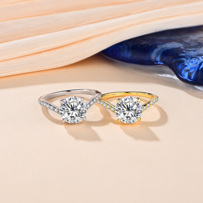 "Brilliant Wave" 3 Carat Moissanite Diamond Ring